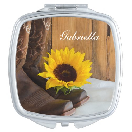 Country Sunflower Western Wedding Mirror For Makeup
