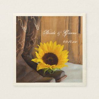 Personalized Western wedding napkin