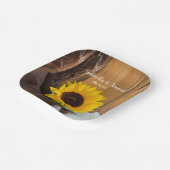 Country Sunflower Western Wedding Paper Plates (Angled)