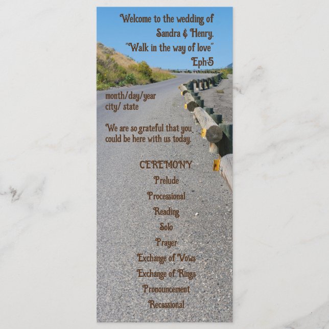 Country Sunflower Western Wedding Program  (Front)