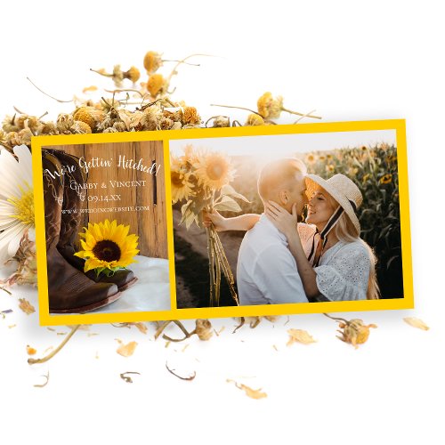 Country Sunflower Western Wedding Save The Date