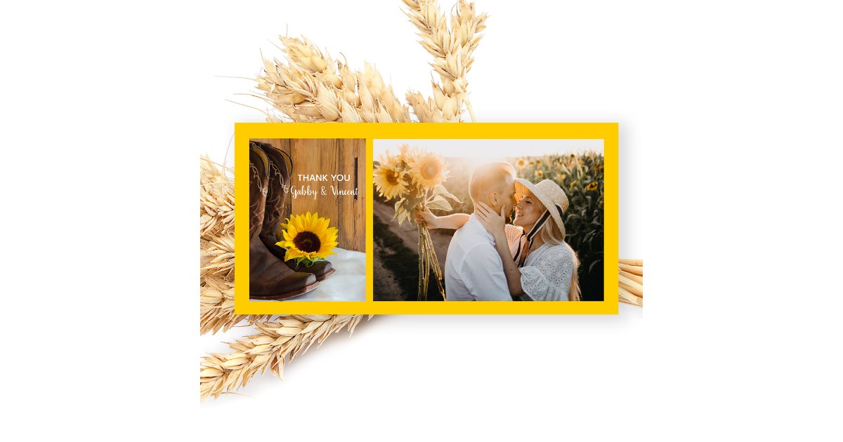 Country Sunflower Western Wedding Thank You | Zazzle