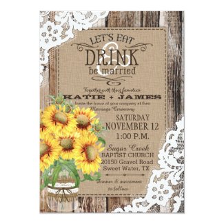 Country Sunflower Wedding Invitation