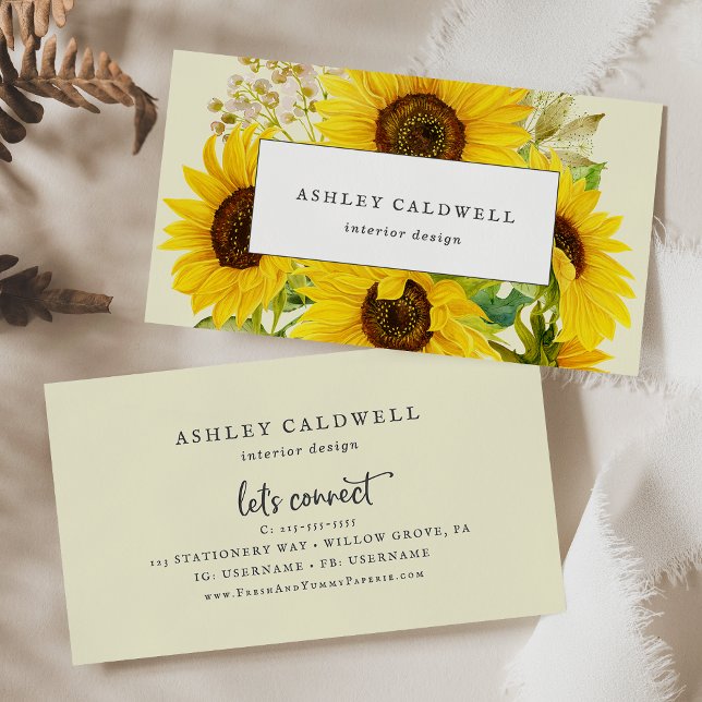 Country Sunflower | Yellow Business Card (Creator Uploaded)