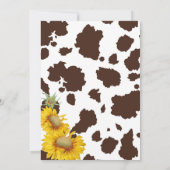 Country Sunflowers and Cow Print Baby Shower Invitation (Back)