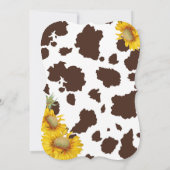 Country Sunflowers and Cow Print Baby Shower Invitation (Back)