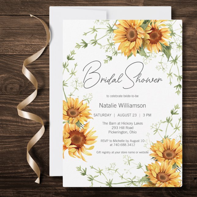Country Sunflowers and Greenery Bridal Shower  Invitation (Creator Uploaded)