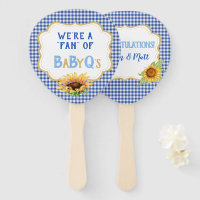 Country Sunflowers Blue Gingham Check BabyQ