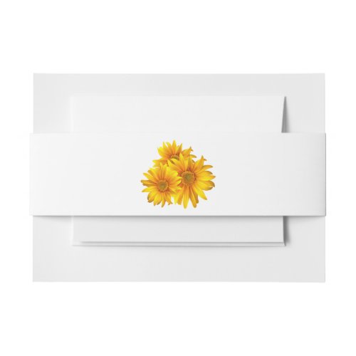 Country Sunflowers Boho Yellow Floral Wedding Invitation Belly Band