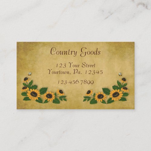 Country Sunflowers Business Card