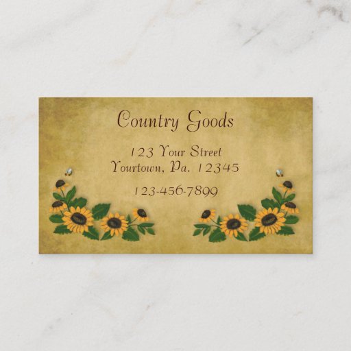 Customizable Country Sunflowers Business Card