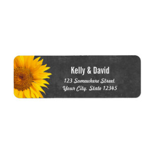 Country Sunflowers Chalkboard Return Address Label