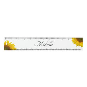 Country Sunflowers Elegant Floral Personalized Ruler
