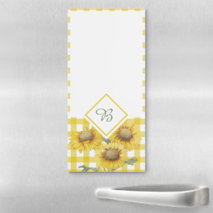 Country sunflowers magnetic notepad