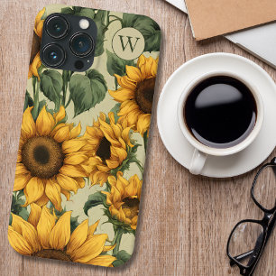 Country Sunflowers Monogram iPhone 13 Pro Max Case