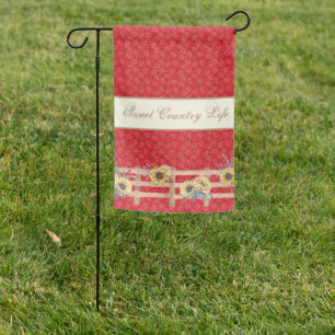 Country Sunflowers on Bandana Print Custom Garden Flag