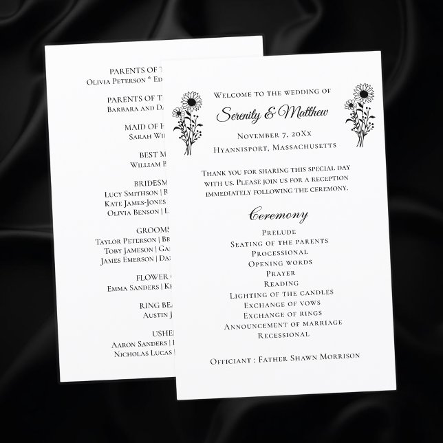 Country Sunflowers Rustic Floral Wedding Programs (Creator Uploaded)
