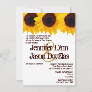 Country Sunflowers Rustic Wedding Invitations