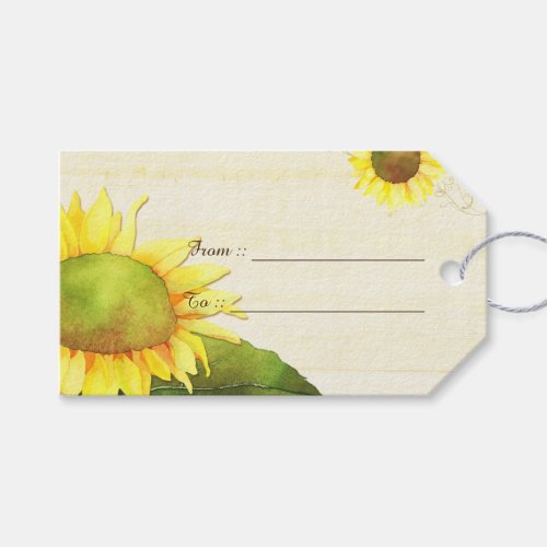 Country Sunflowers Wedding Gift Tags