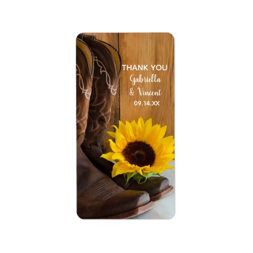 Country Sunflowers Wedding Thank You Favor Tags