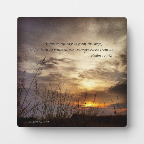 Country Sunrise Nature Art Photo and Bible Verse Plaque