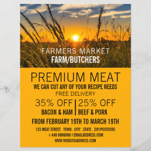 Country Sunset, Farmer & Butcher Advertising Flyer