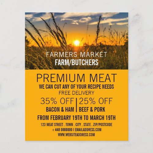 Country Sunset Farmer  Butcher Advertising Flyer