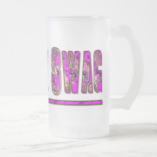 Country Swag Frosted Glass Beer Mug