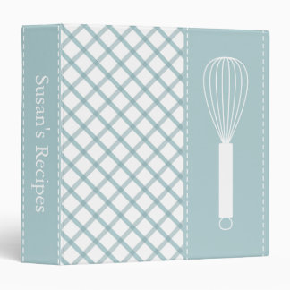 Country Teal Plaid Whisk Recipe Binder