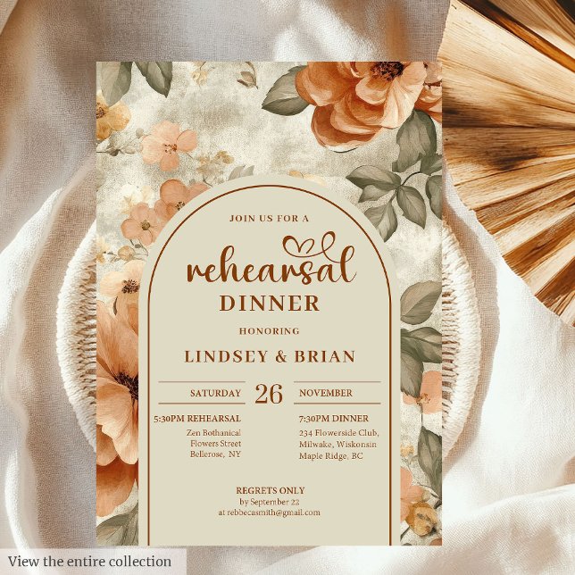 Country Terracotta Beige Sage Watercolor Rehearsal Invitation (Country Terracotta Beige Sage Watercolor Rehearsal Invitation

)