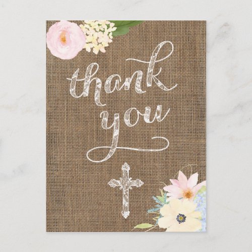 Country Thank You Note with Holy Cross Postcard