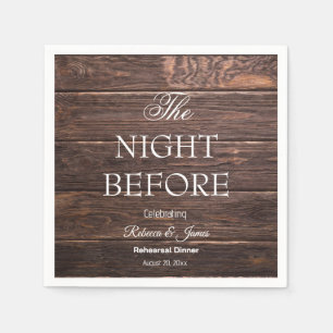 Country The Night Before Rehearsal Dinner Rustic  Napkins