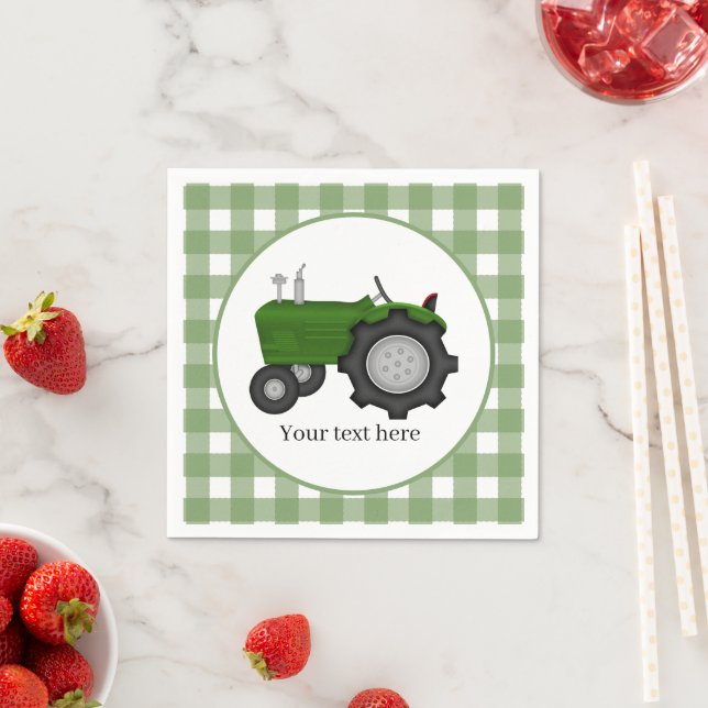 Country tractor party add text  napkins (Insitu)
