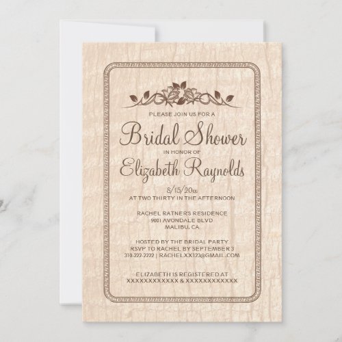 Country Tree Bark Bridal Shower Invitations