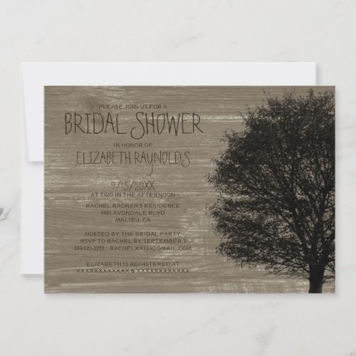 Country Tree Branches Bridal Shower Invitations