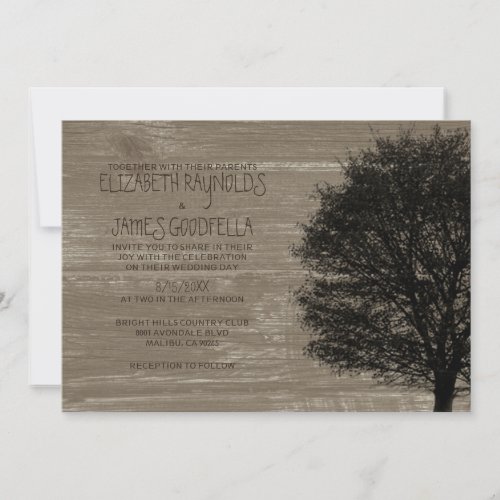 Country Tree Branches Wedding Invitations