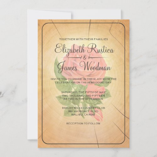 Country Tree Rings Wedding Invitations