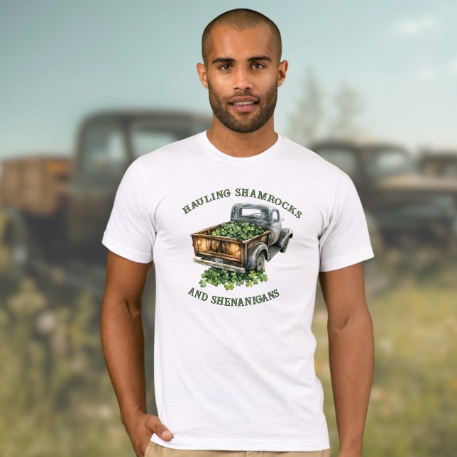 Country Truck Hauling Shamrocks and Shenanigans  T-Shirt (Creator Uploaded)