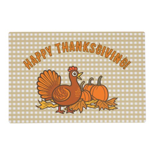 Country Turkey Pumpkins Happy Thanksgiving! Placemat