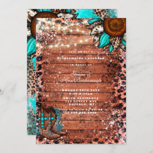 Country Turquoise Bridesmaids Luncheon Invitation