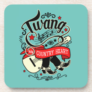 Country Twang Red/Black ID464 Coaster