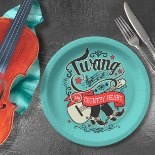 Country Twang Red/Black ID464 Paper Plates