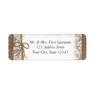 Country Twine Lace and Burlap Label