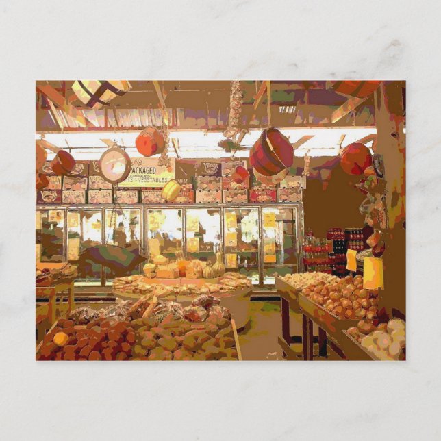 Country Vegetable Stand Postcard (Front)