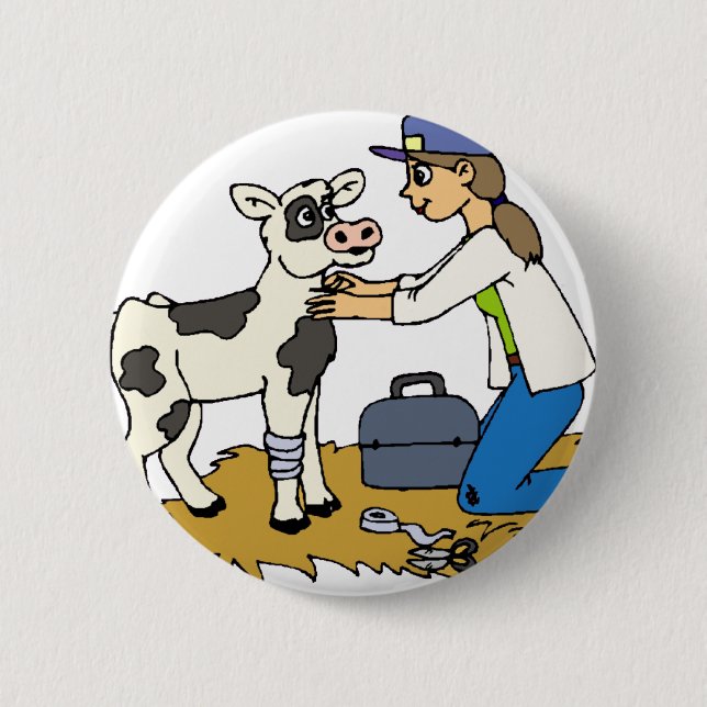 Country Vet Pinback Button (Front)