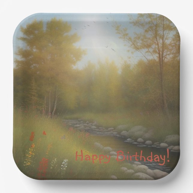 Country Vibes Birthday Paper Plates (Front)