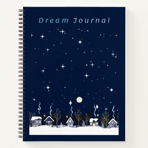 Country Village Nighttime Winter Sky Dream Journal