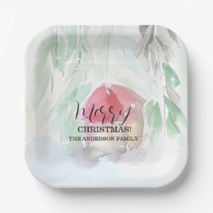 Country Village White Christmas Paper Plates