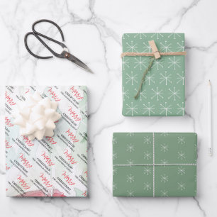 Country Village White Christmas Wrapping Paper Sheets