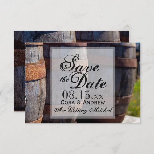 Country Vineyard  Rustic Wine Barrel Wedding Invitation